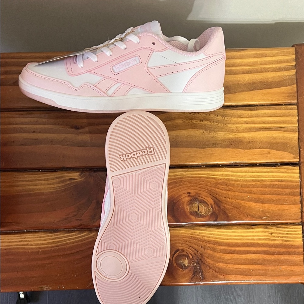 Reebok Women's Pink and White Low-Top Sneakers - Picture 3 of 4